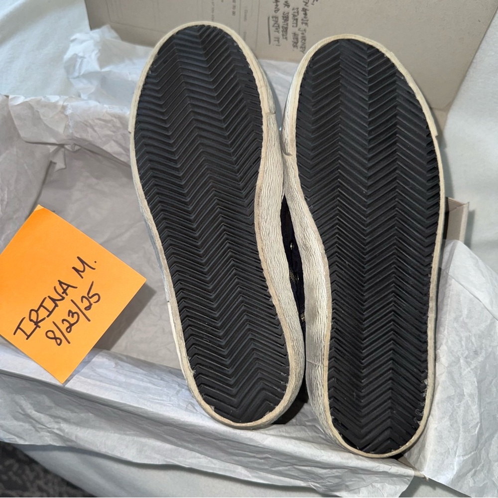 NEW! GGDB GOLDEN GOOSE Navy Suede Francy Side-Zip Sneakers size 39 New in Box! - Picture 7 of 16